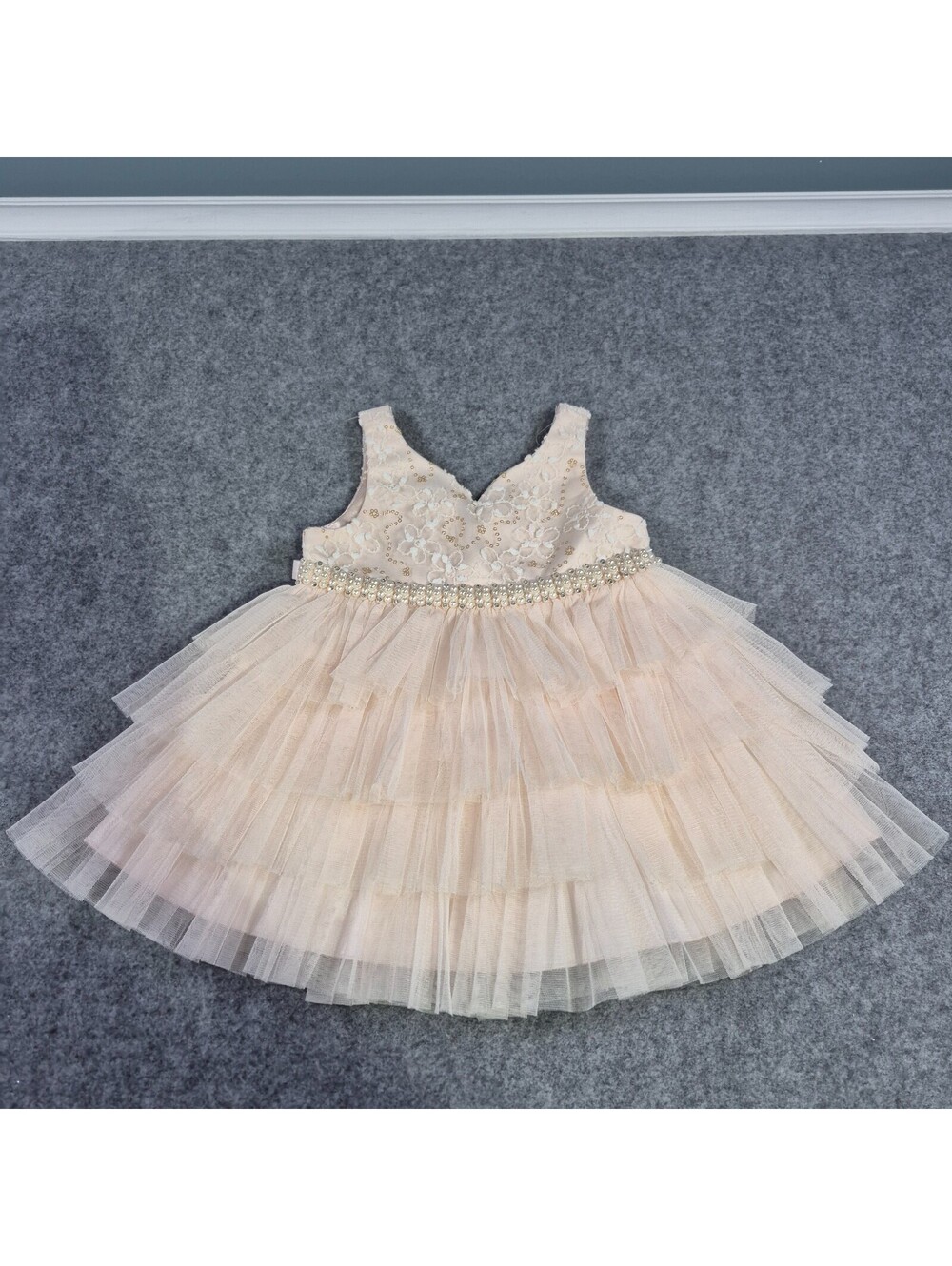 18 Month American Princess Dress Peach Formal Ballgown Whimsical